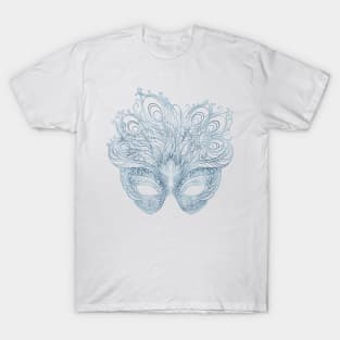 Silver Carnival Mask Zentangle T-Shirt